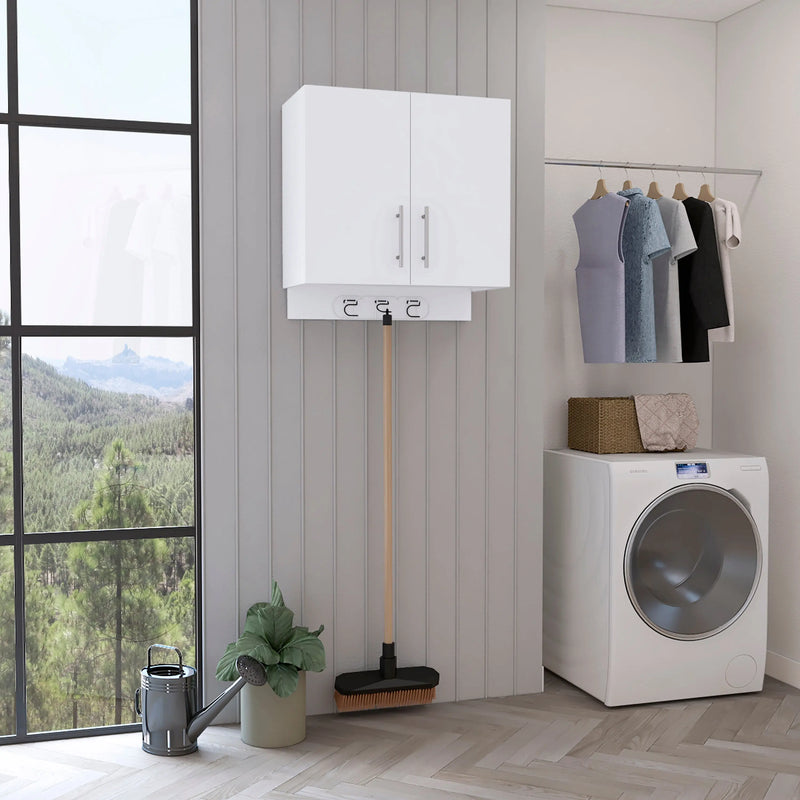 26" White Wood Floating Double Door Bathroom Vanity Homeroots Bed & Bath