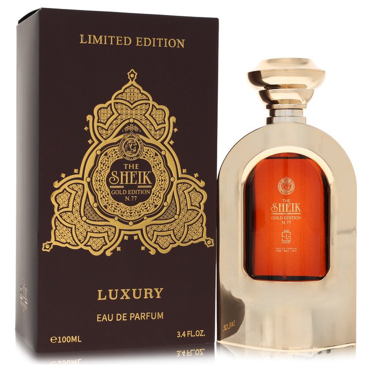 Khalis  Khalis the Sheik N.77 Luxury Gold Edition by Khalis Eau De Parfum Spray 3.4 oz for Men for Fragrances for Men Khalis