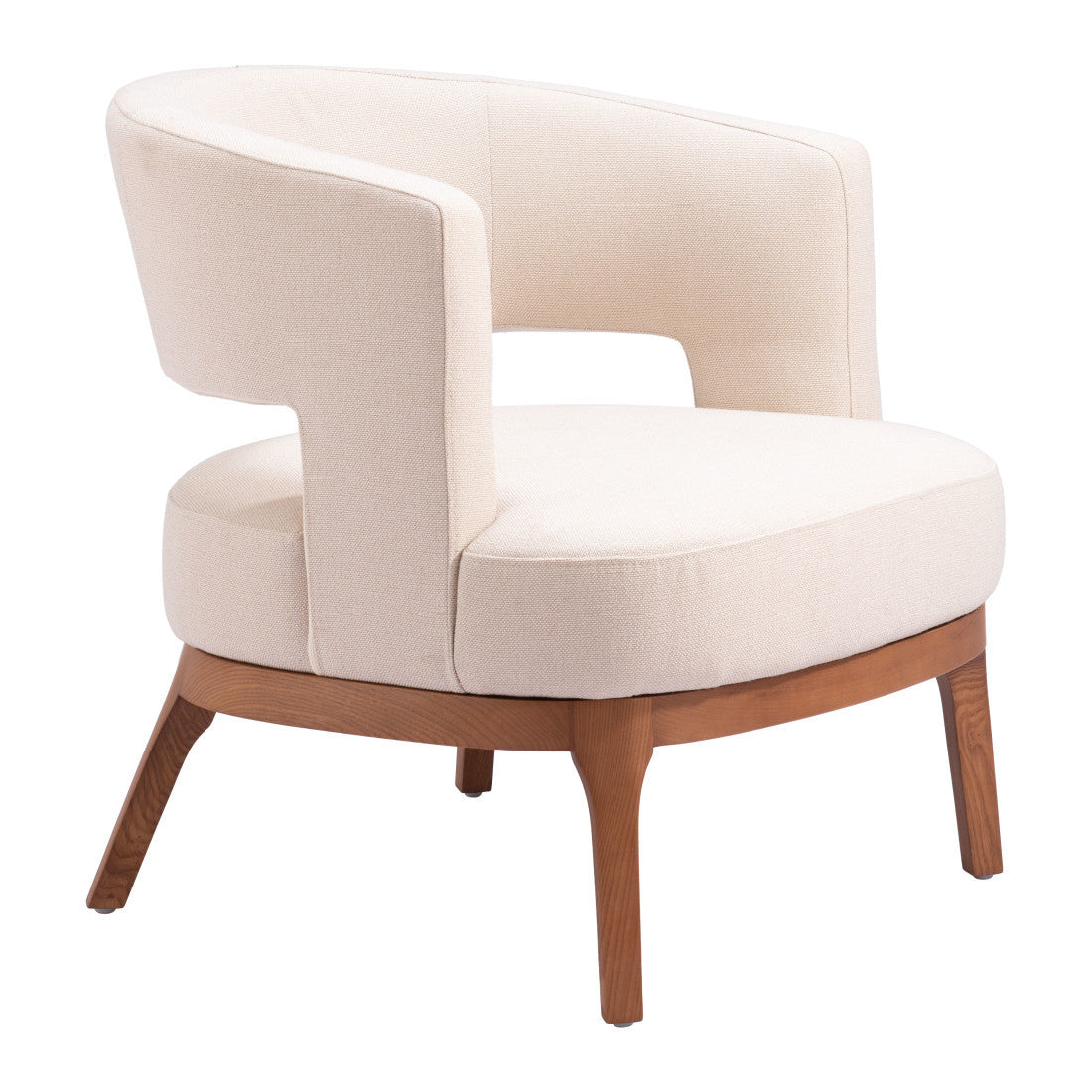 27" Beige And Brown Upholstered Arm Chair Homeroots Living Room