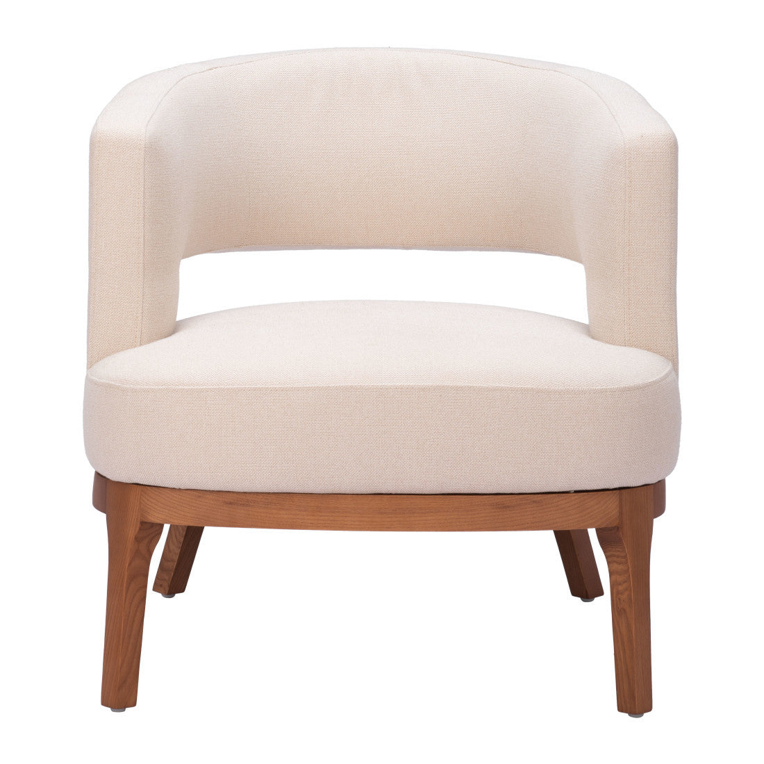 27" Beige And Brown Upholstered Arm Chair Homeroots Living Room
