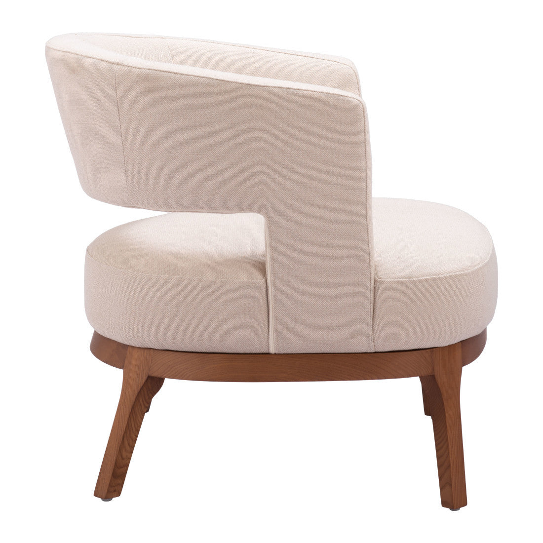 27" Beige And Brown Upholstered Arm Chair Homeroots Living Room