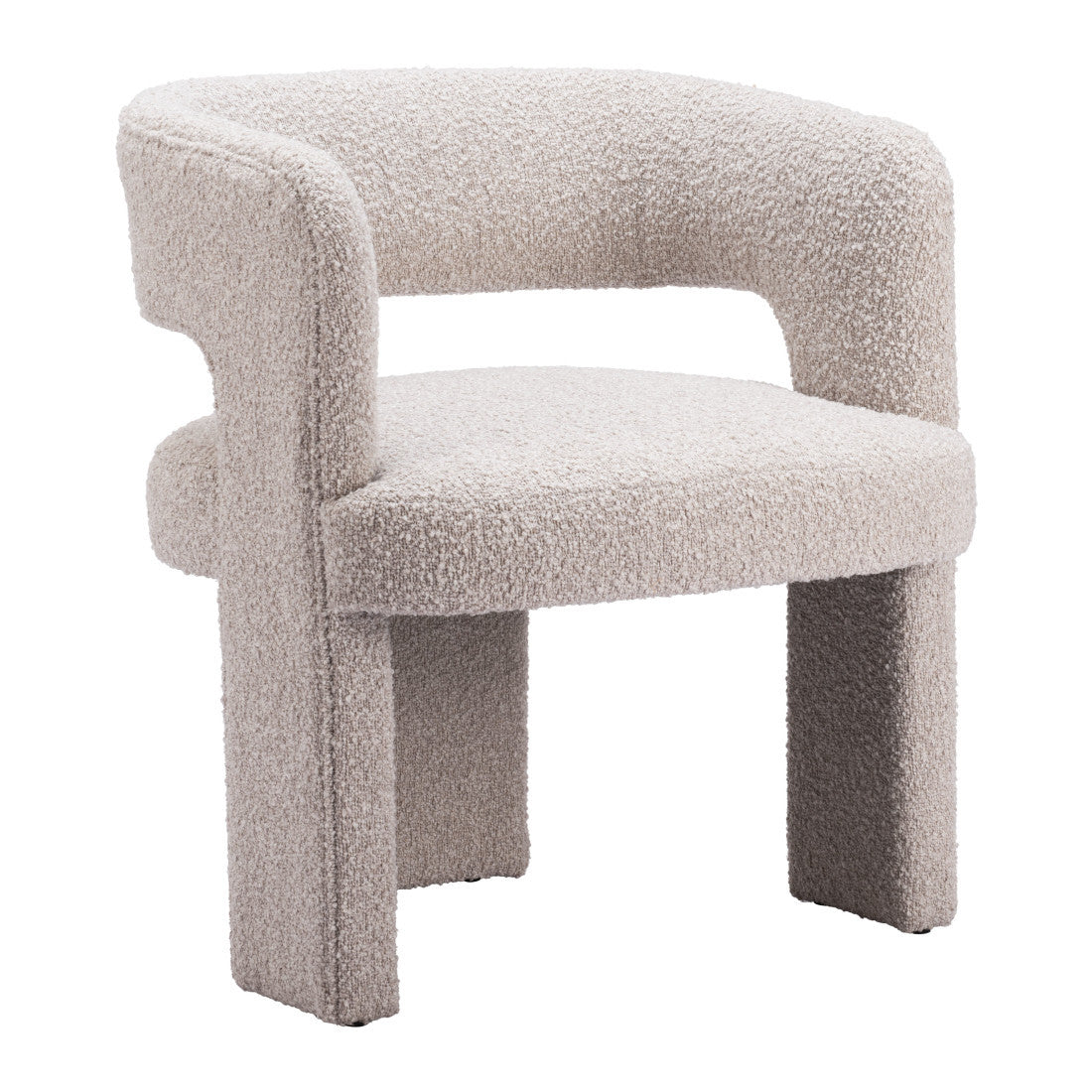 27" Beige Faux Shearling And Upholstered Arm Chair Homeroots Living Room