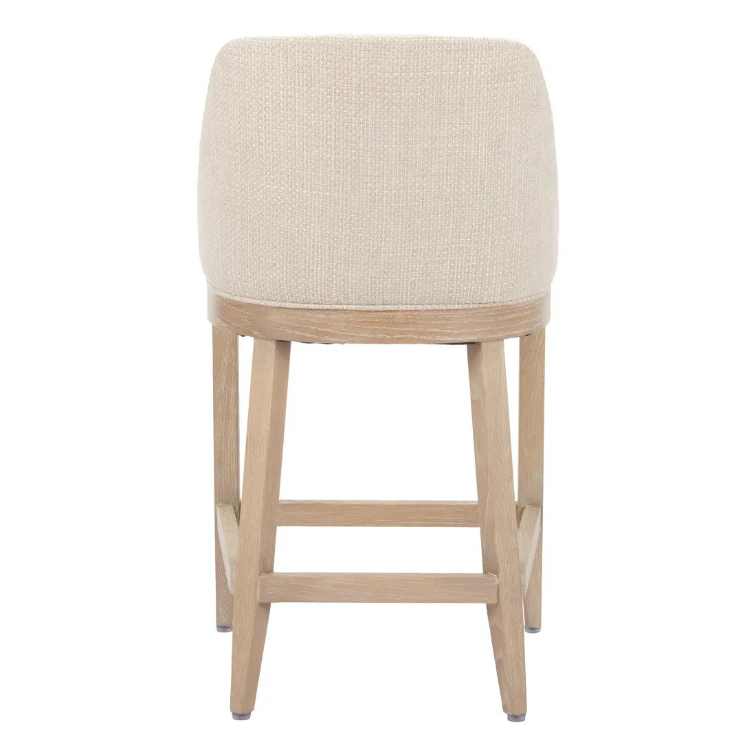 27" Beige and Natural Fabric and Solid Wood Counter Height Bar Chair Homeroots Living Room