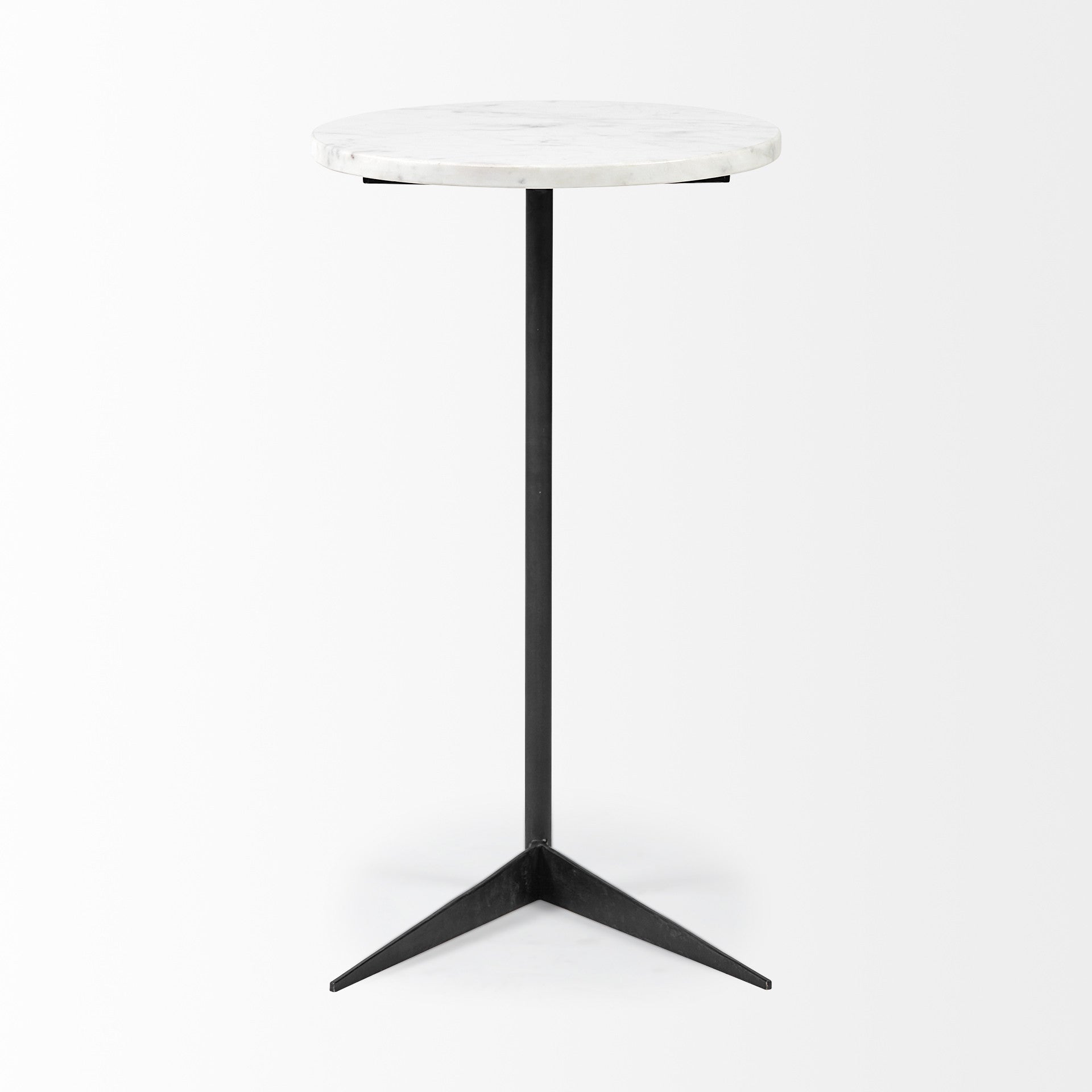 27" Black And White Marble Round End Table - GreatEagleInc
