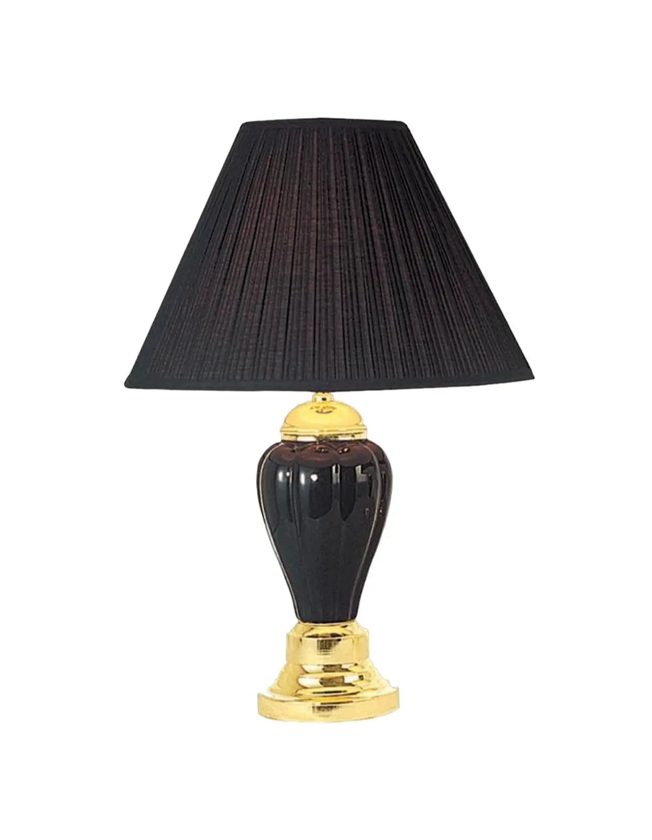 27" Black and Gold Ceramic Urn Table Lamp With Black Empire Shade Homeroots Lighting