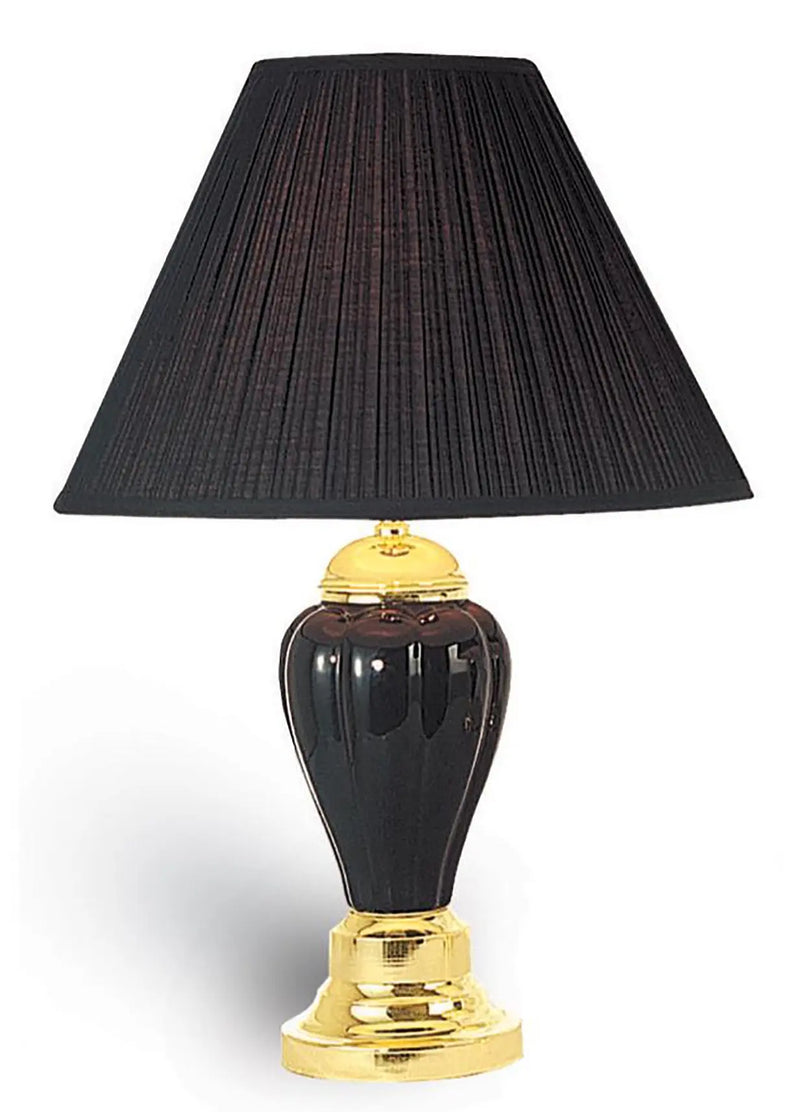 27" Black and Gold Ceramic Urn Table Lamp With Black Empire Shade Homeroots Lighting