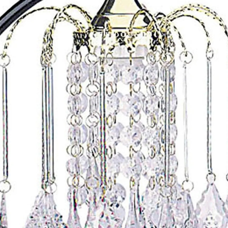 27" Black and Gold Metal Faux Crystal Chandelier Table Lamp Homeroots Lighting