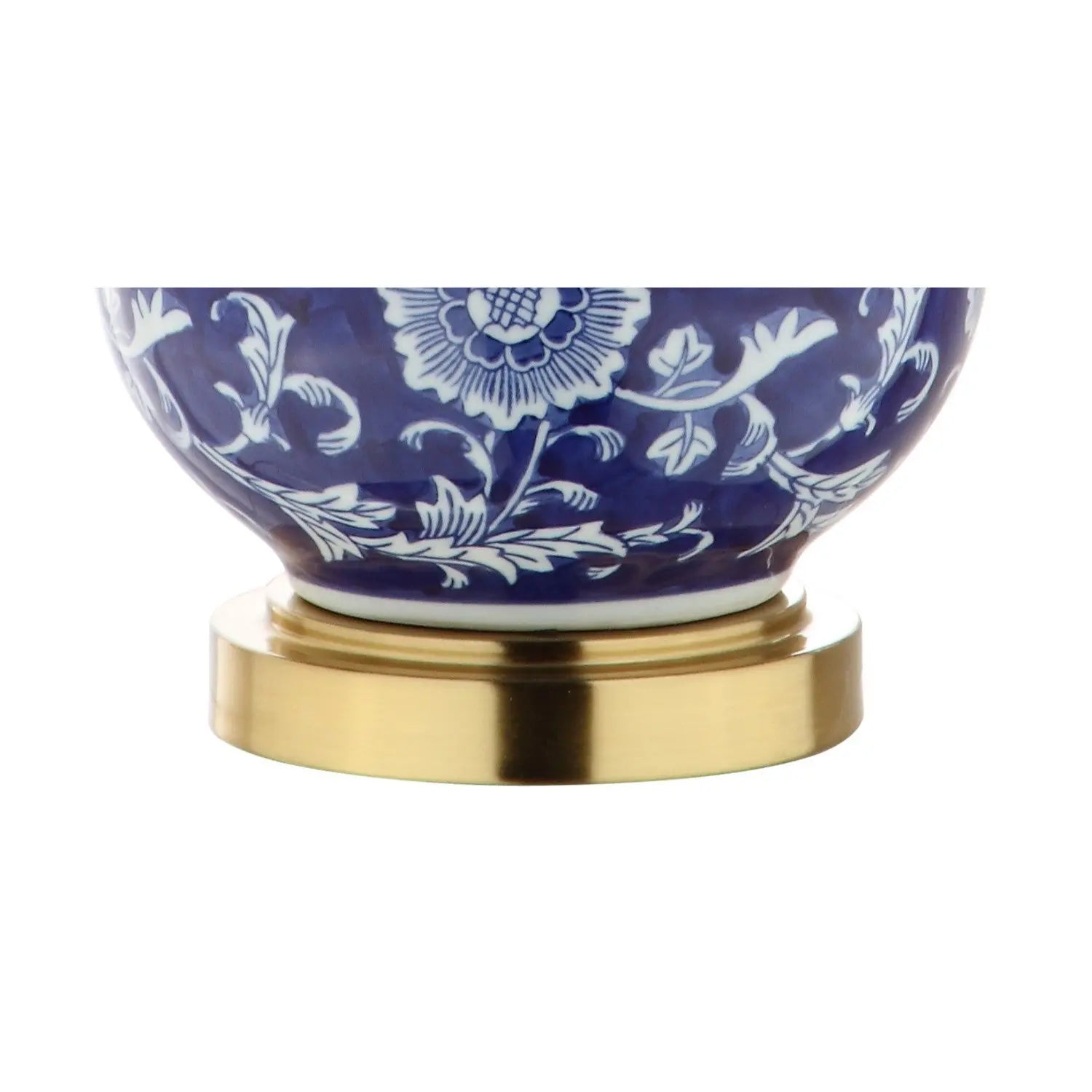 27" Blue Gold And White Novelty Table Lamp With Drum Shade Homeroots Lighting