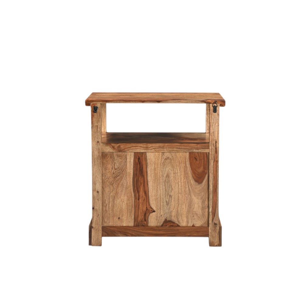 27" Brown Solid Wood Two Drawer Nightstand Homeroots Bed & Bath