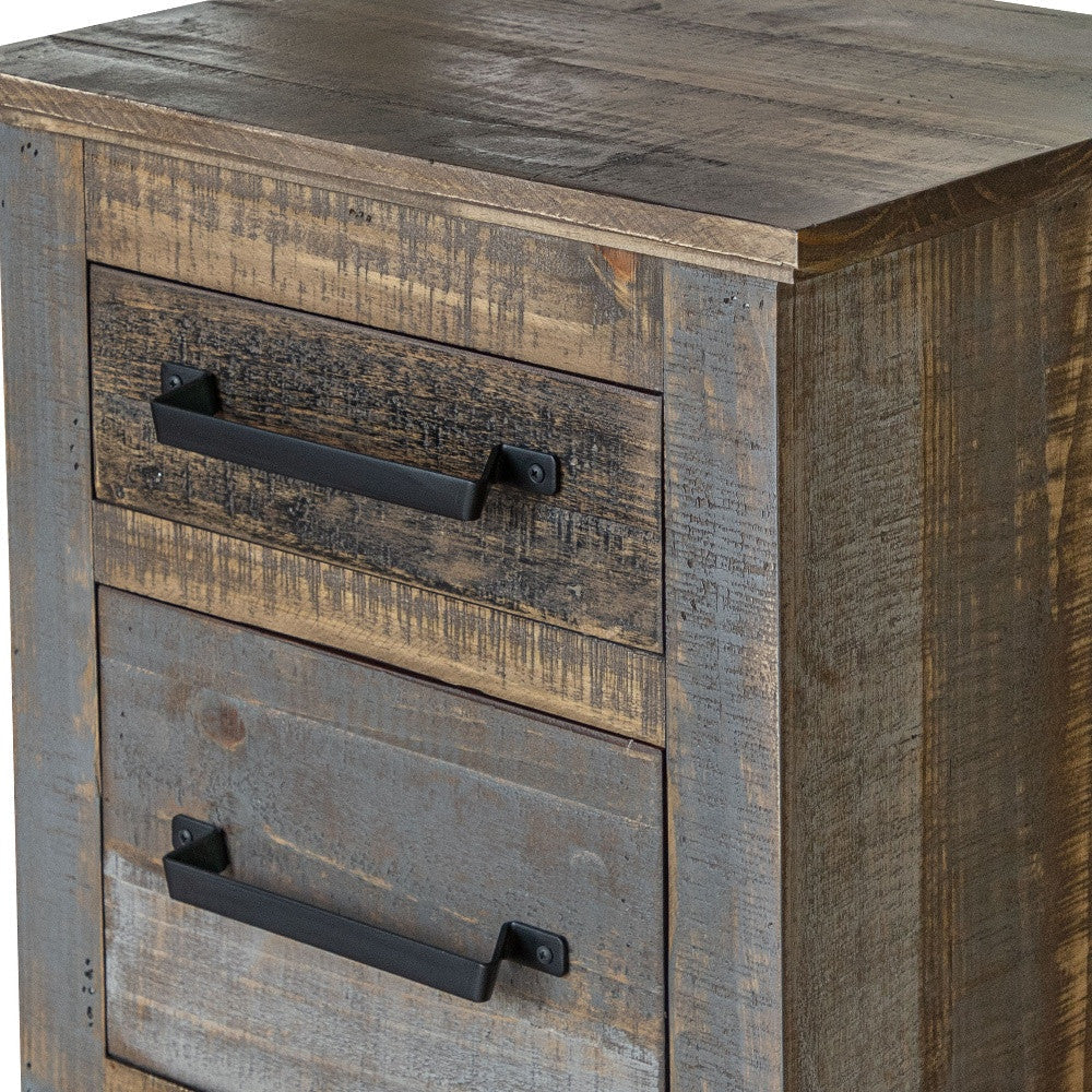 27" Brown Two Drawer Nightstand Homeroots Bed & Bath