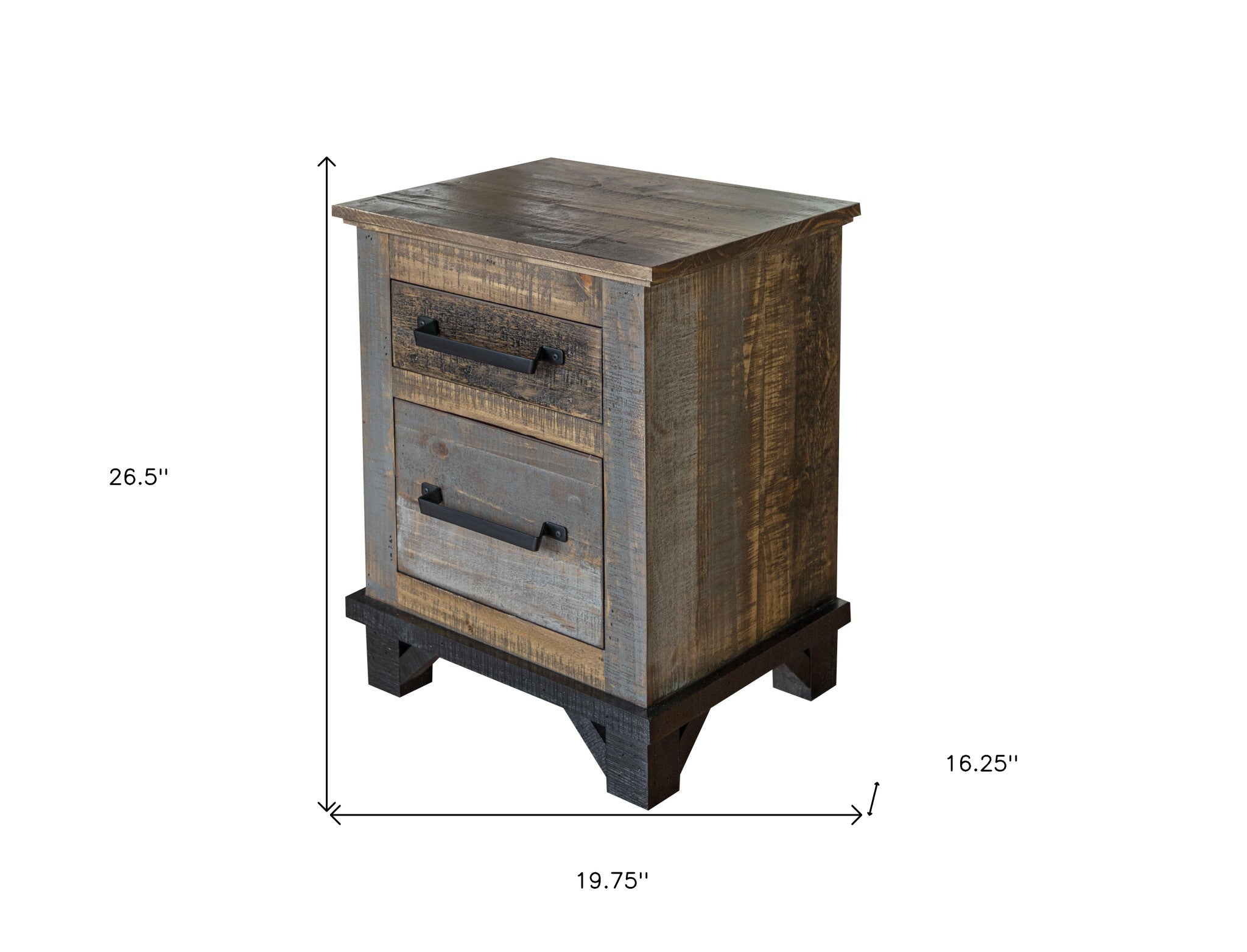 27" Brown Two Drawer Nightstand Homeroots Bed & Bath