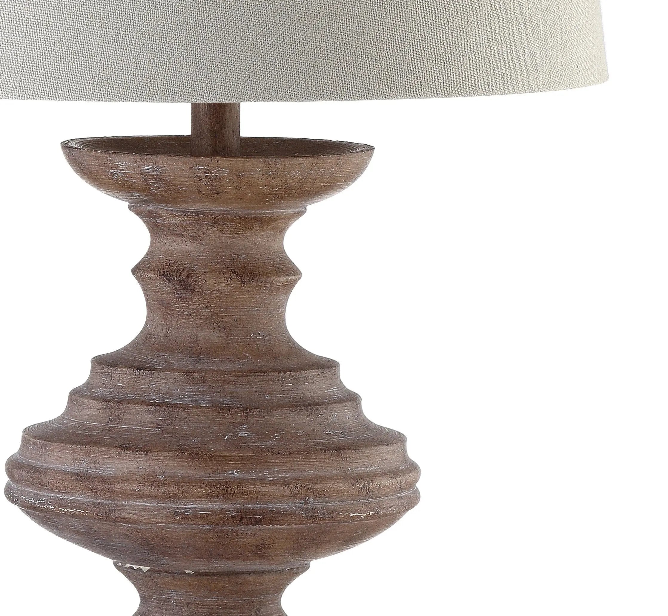 27" Brown Urn Bedside Lamp With Drum Shade Homeroots Lighting