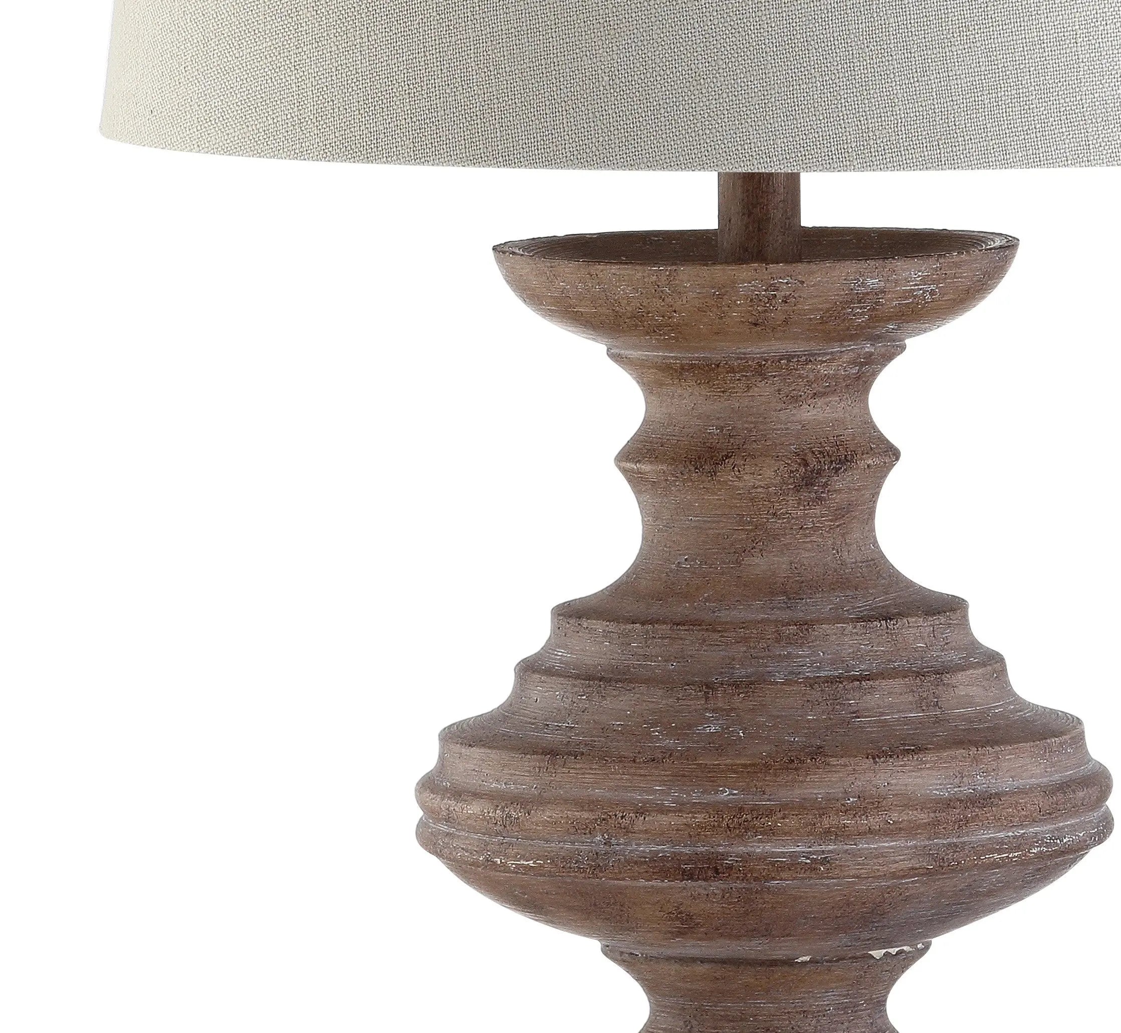 27" Brown Urn Bedside Lamp With Drum Shade Homeroots Lighting
