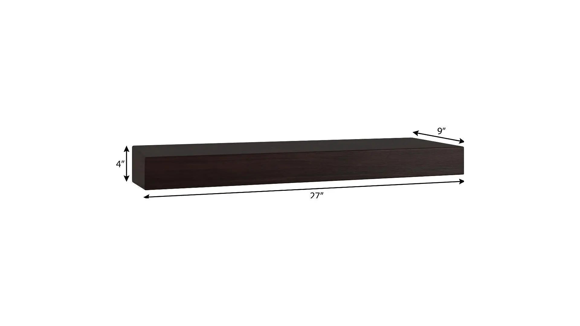 27" Brown Wood Wall Mounted Bathroom Shelves Homeroots Organization