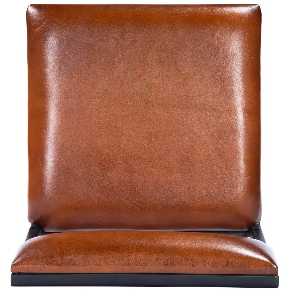27" Brown and Black Manufactured Wood and Iron Bar Chair Homeroots Living Room