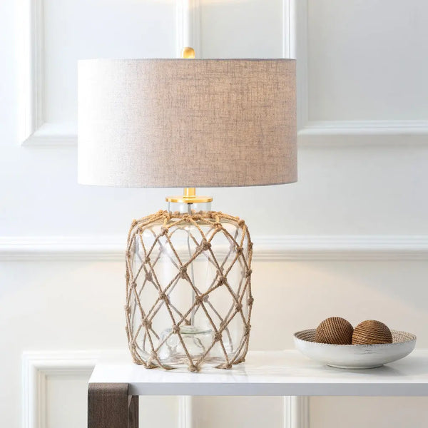 27" Clear Novelty Table Lamp LED With Drum Shade Homeroots Lighting