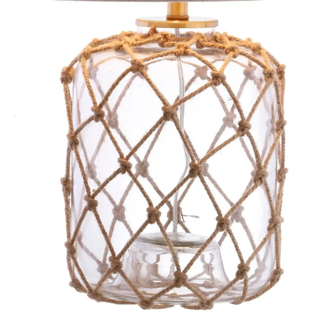 27" Clear Novelty Table Lamp LED With Drum Shade Homeroots Lighting