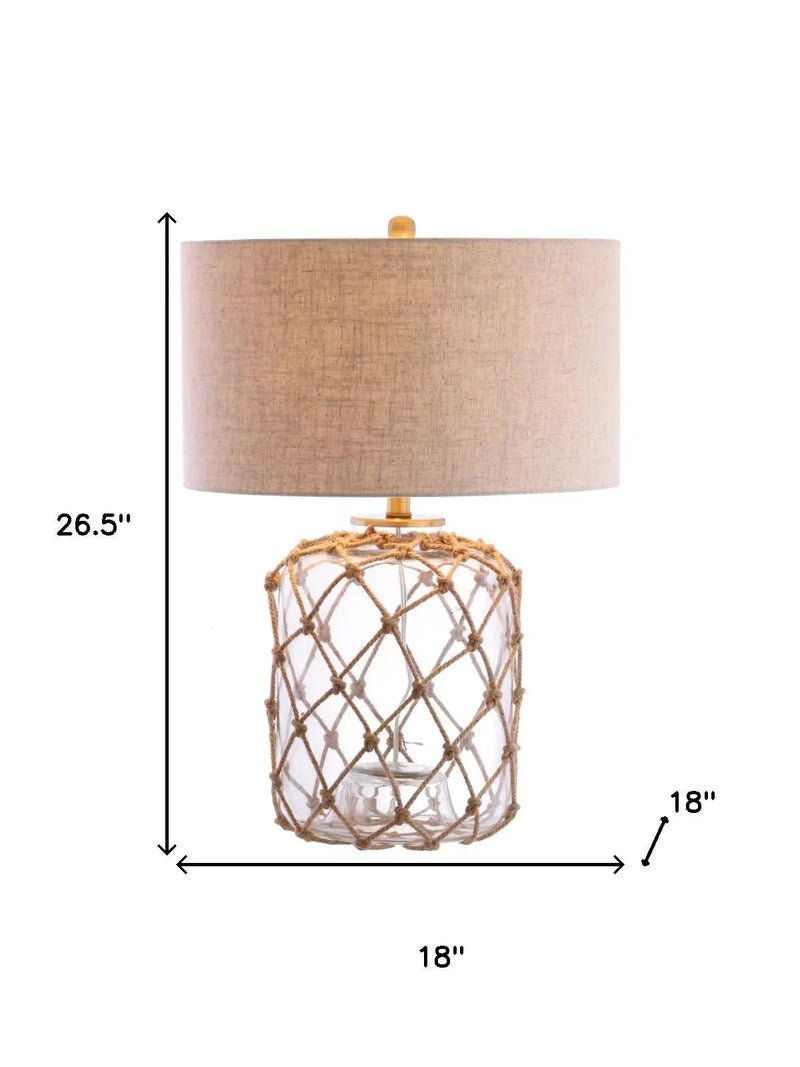 27" Clear Novelty Table Lamp LED With Drum Shade Homeroots Lighting