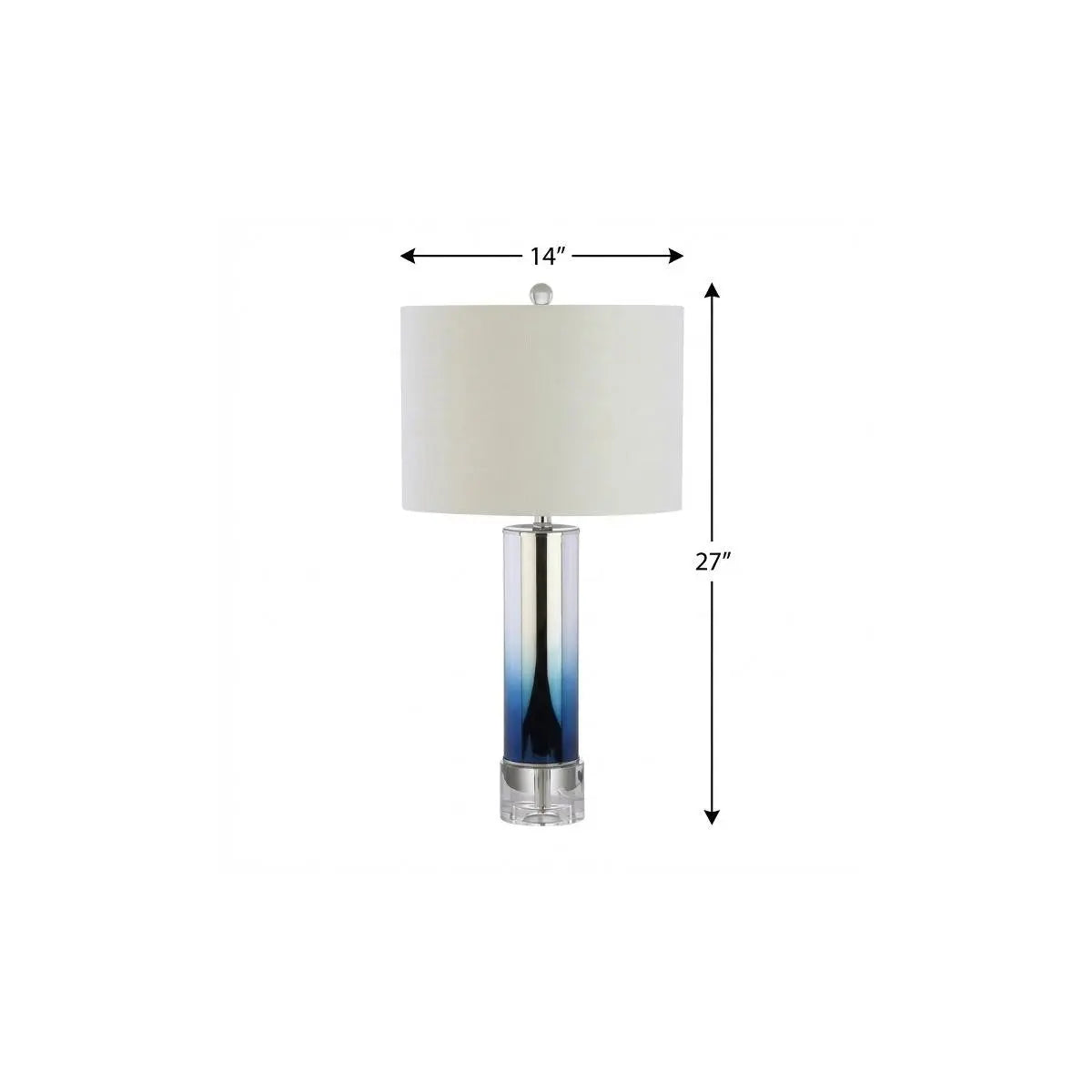 27" Clear Novelty Table Lamp With Drum Shade Homeroots Lighting