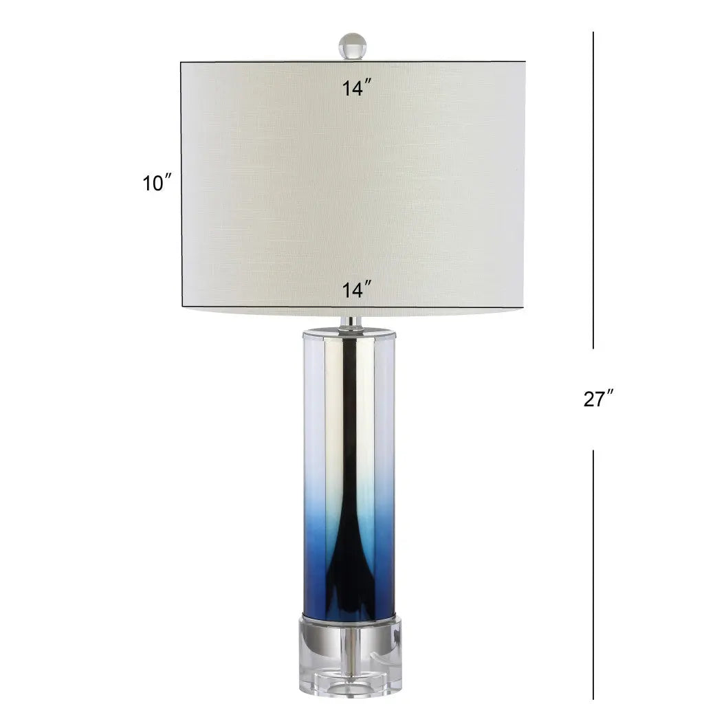 27" Clear Novelty Table Lamp With Drum Shade Homeroots Lighting