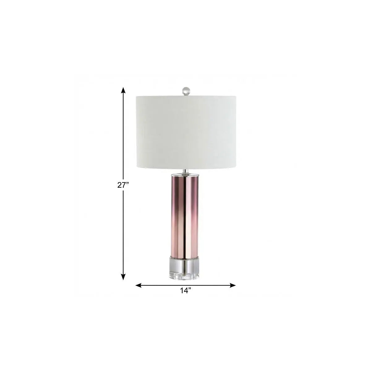 27" Clear Novelty Table Lamp With Drum Shade Homeroots Lighting