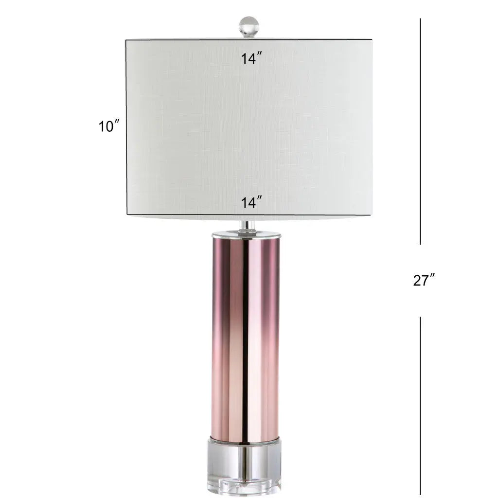 27" Clear Novelty Table Lamp With Drum Shade Homeroots Lighting