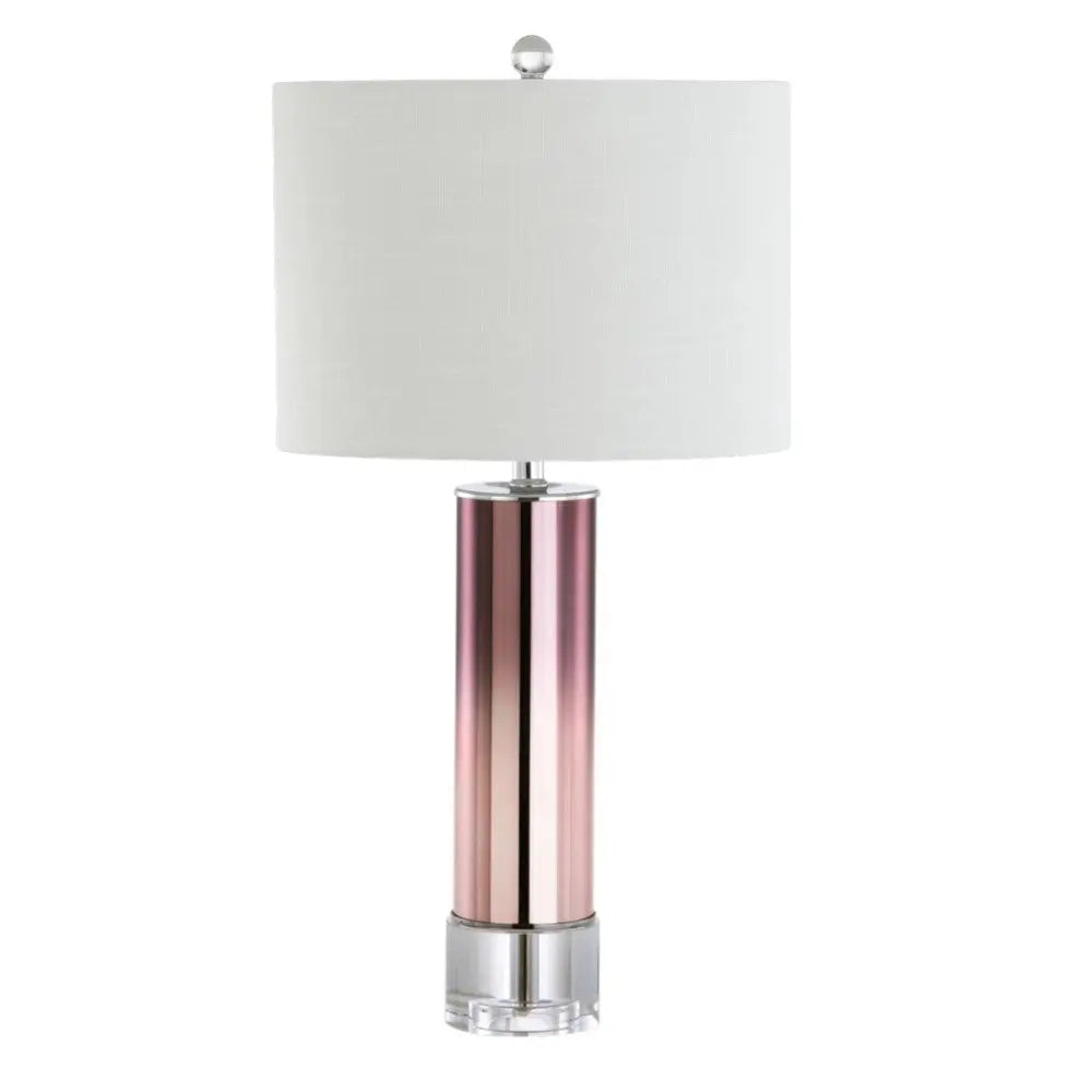 27" Clear Novelty Table Lamp With Drum Shade Homeroots Lighting