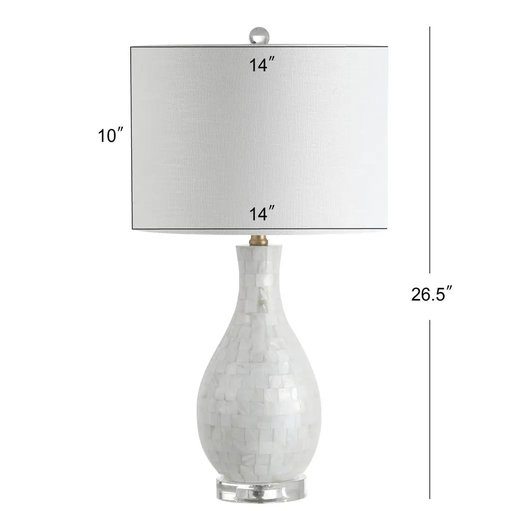 27" Clear Novelty Table Lamp With Drum Shade Homeroots Lighting