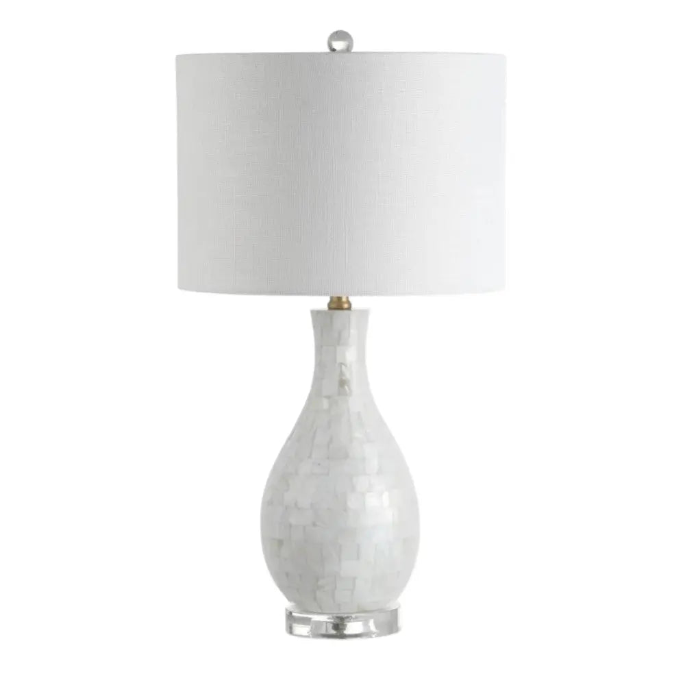 27" Clear Novelty Table Lamp With Drum Shade Homeroots Lighting
