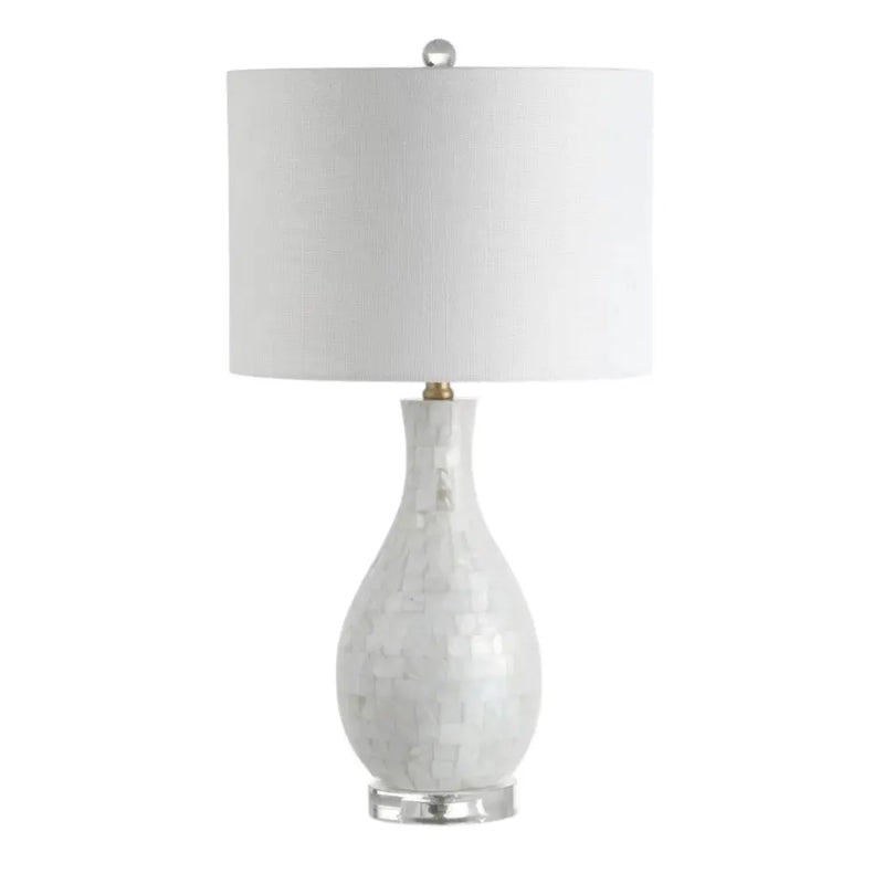 27" Clear Novelty Table Lamp With Drum Shade Homeroots Lighting