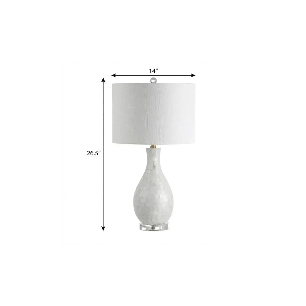 27" Clear Novelty Table Lamp With Drum Shade Homeroots Lighting