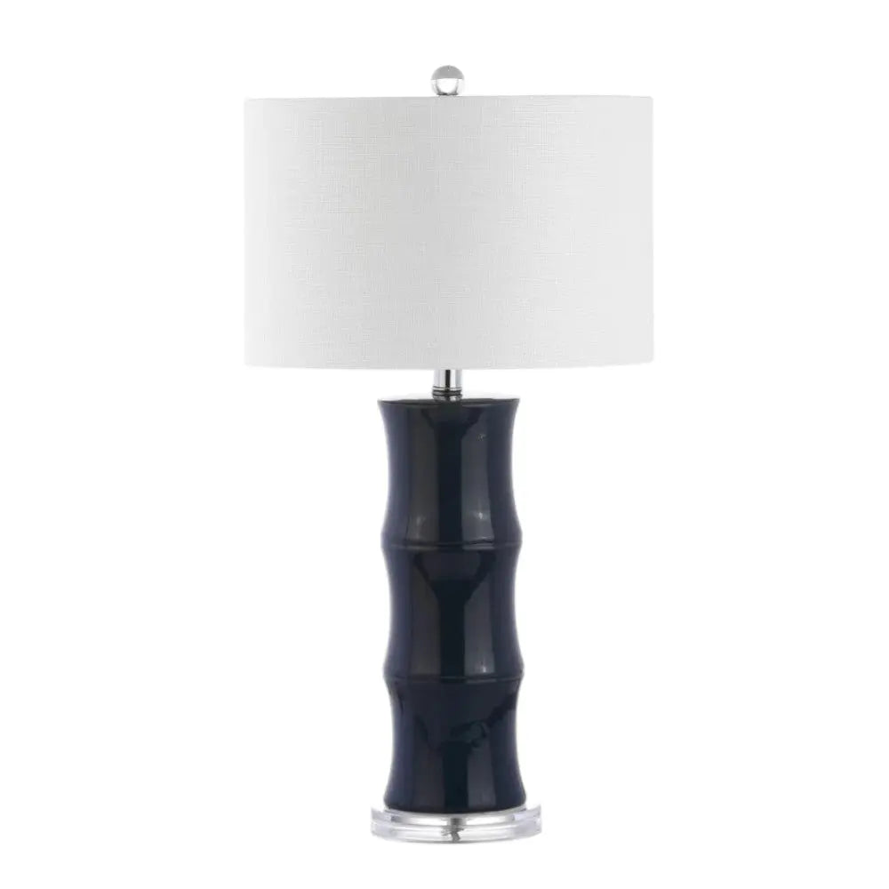 27" Clear Novelty Table Lamp With Drum Shade Homeroots Lighting