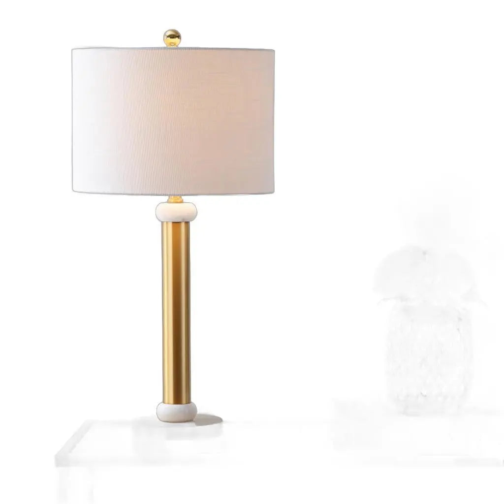 27" Gold Novelty Table Lamp With Drum Shade Homeroots Lighting
