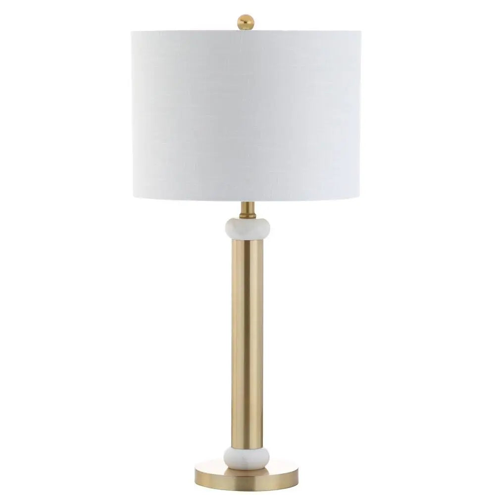 27" Gold Novelty Table Lamp With Drum Shade Homeroots Lighting