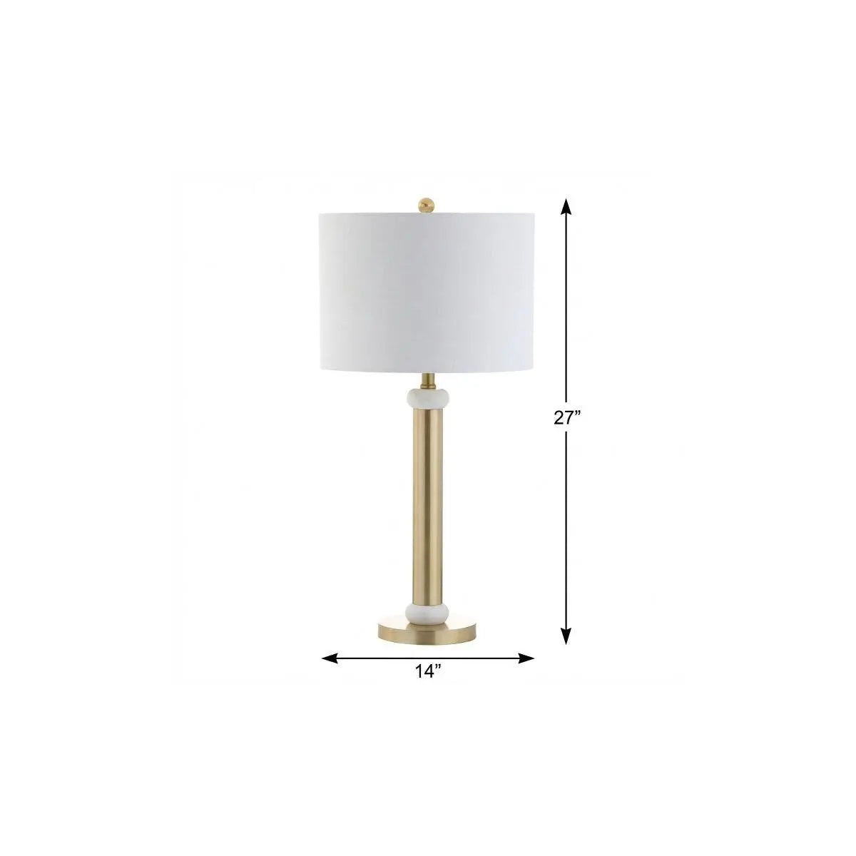 27" Gold Novelty Table Lamp With Drum Shade Homeroots Lighting