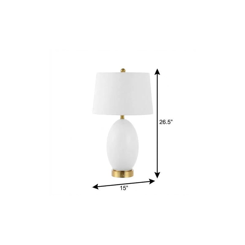 27" Gold Novelty Table Lamp With Empire Shade Homeroots Lighting