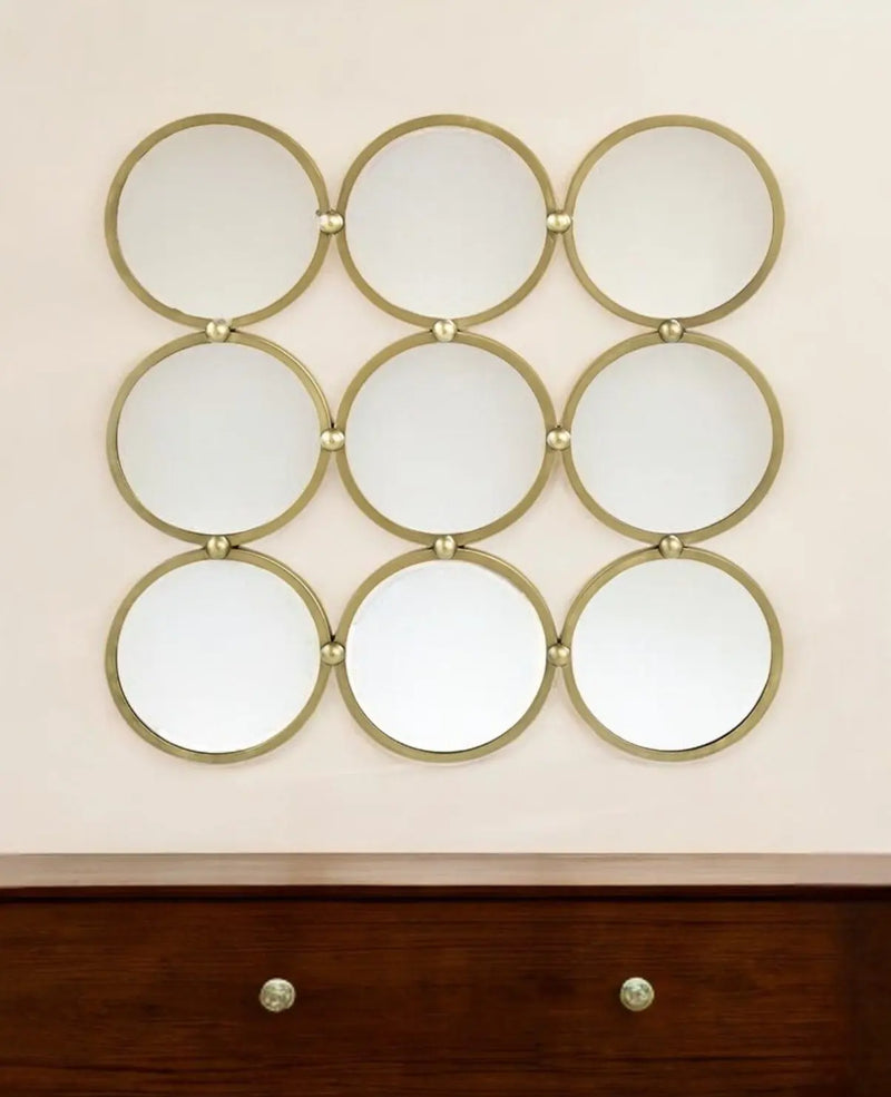 27" Gold Square Iron Framed Accent Mirror Homeroots Bed & Bath