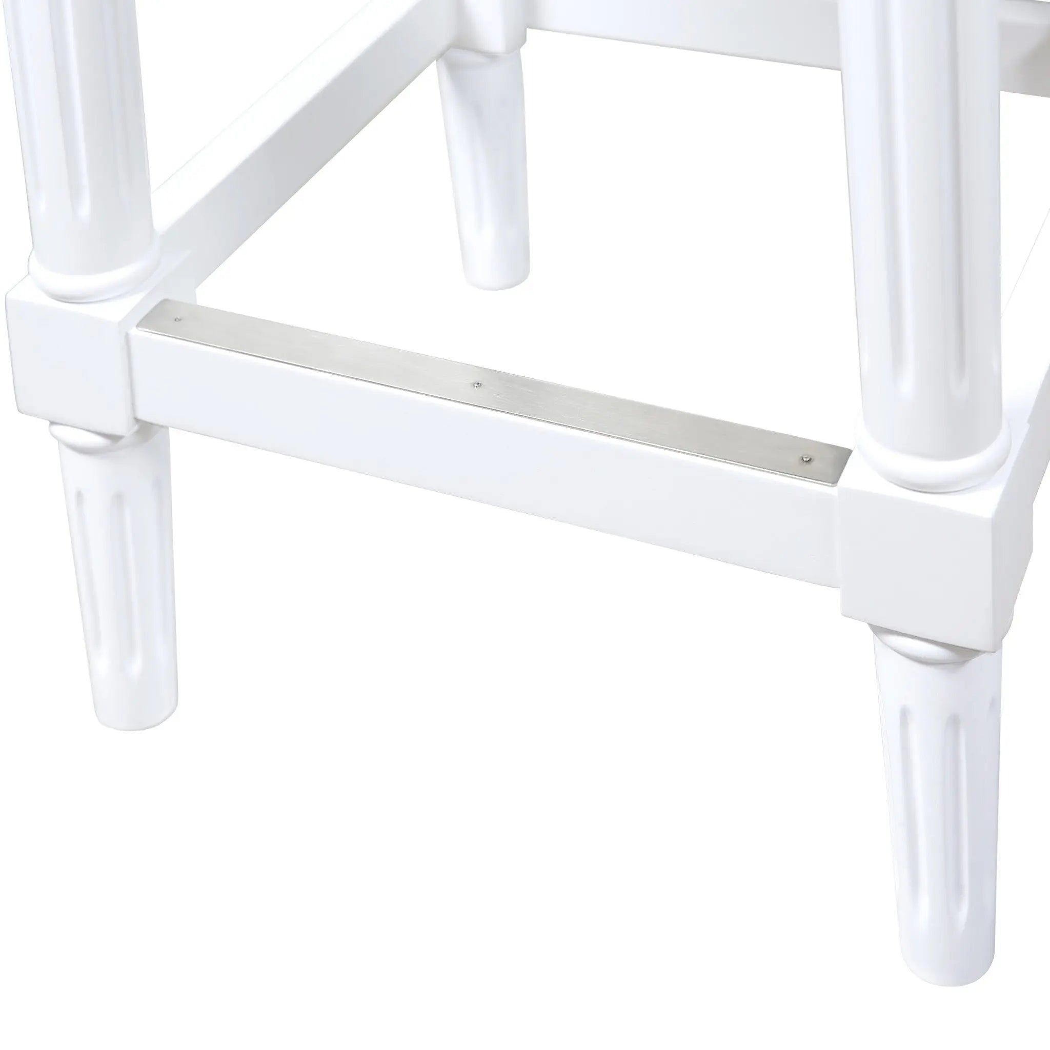 27" Gray And Antiqued White Solid Wood Backless Counter Height Bar Chair Homeroots Living Room