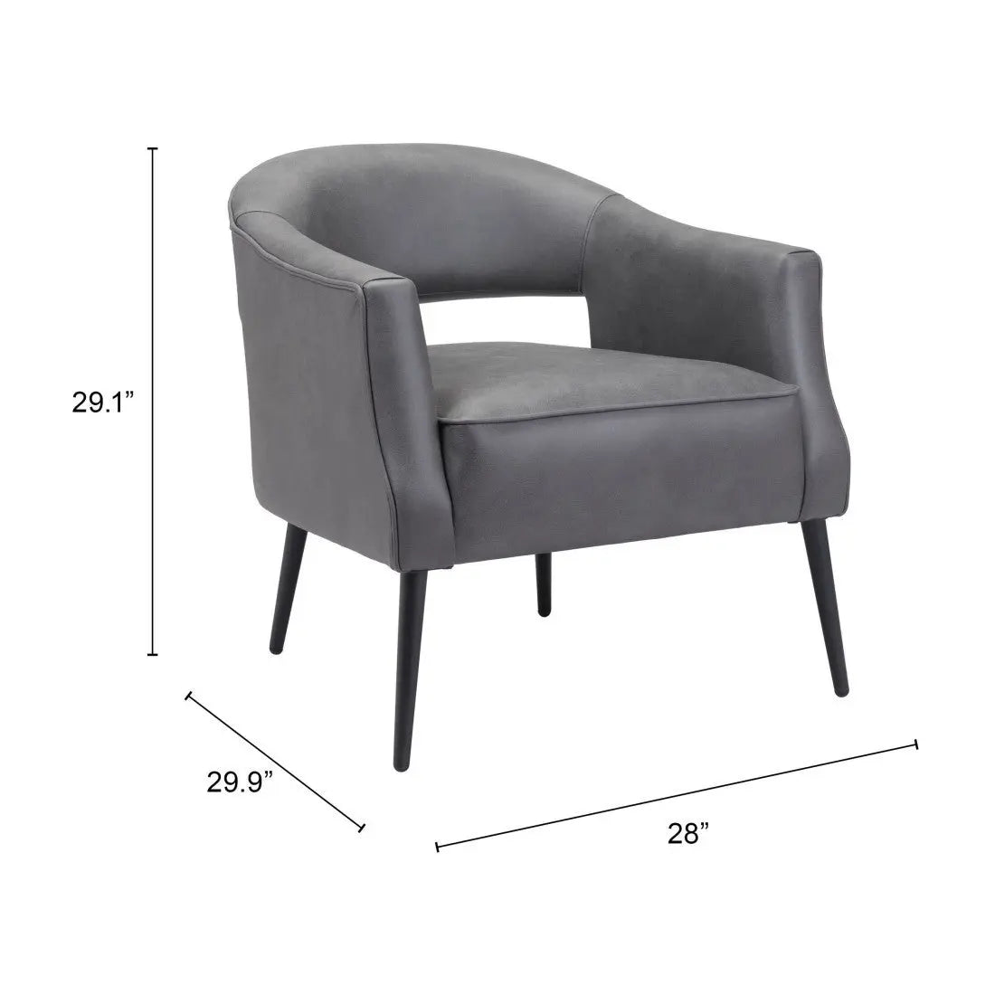 27" Gray And Gold Faux Leather And Upholstered Arm Chair Homeroots Living Room