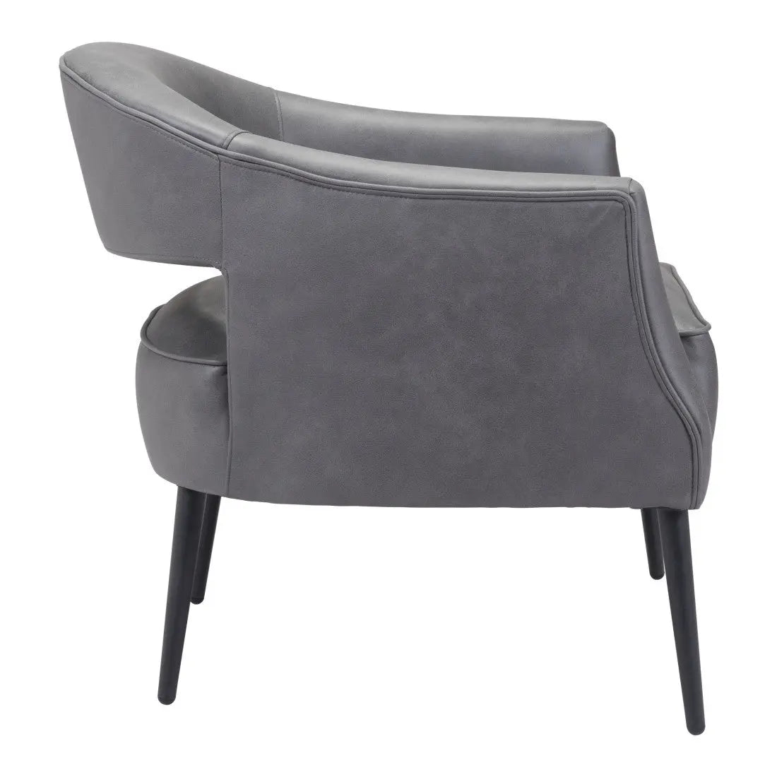 27" Gray And Gold Faux Leather And Upholstered Arm Chair Homeroots Living Room