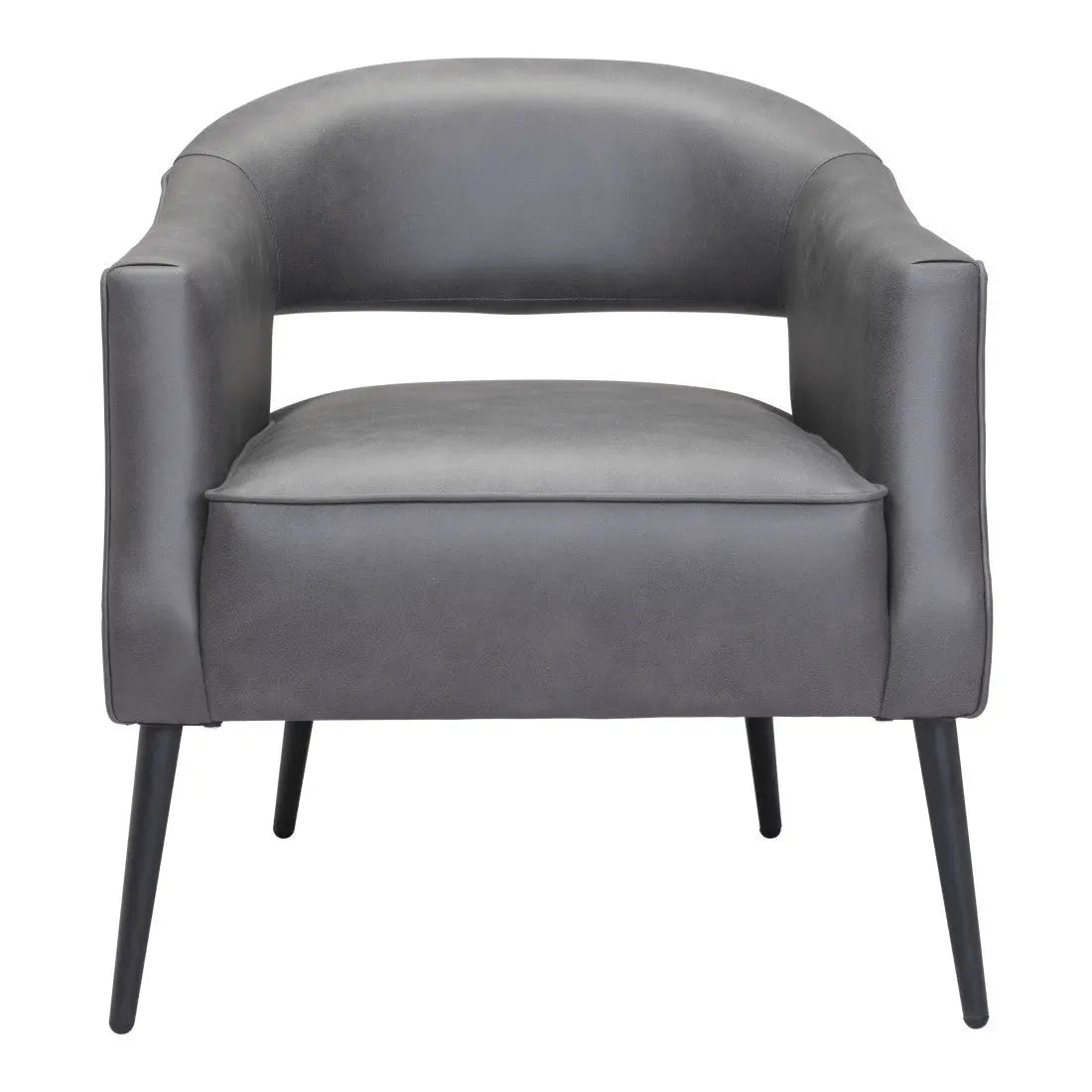 27" Gray And Gold Faux Leather And Upholstered Arm Chair Homeroots Living Room