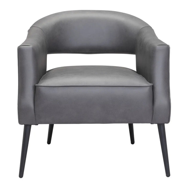 27" Gray And Gold Faux Leather And Upholstered Arm Chair Homeroots Living Room