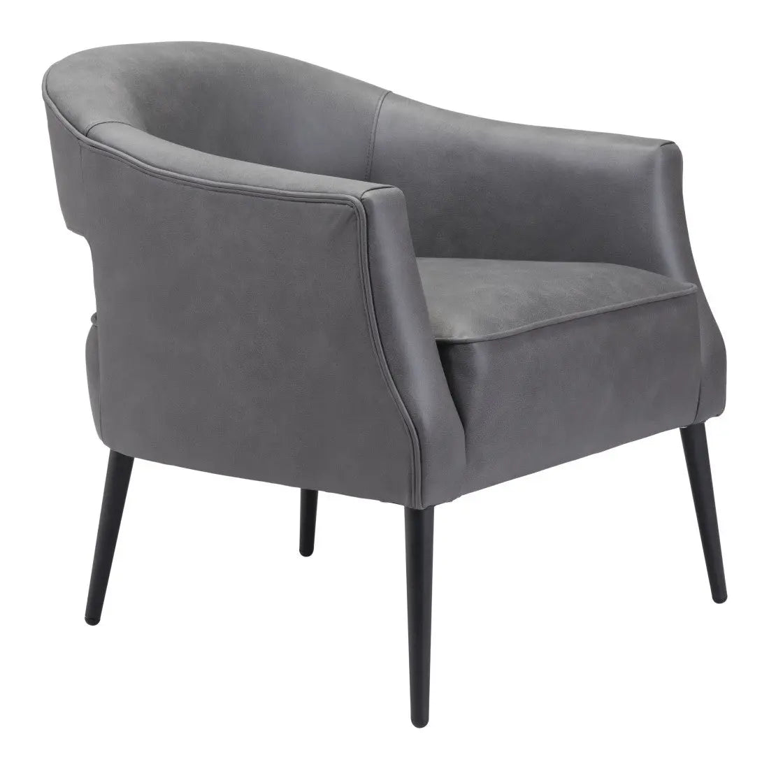 27" Gray And Gold Faux Leather And Upholstered Arm Chair Homeroots Living Room