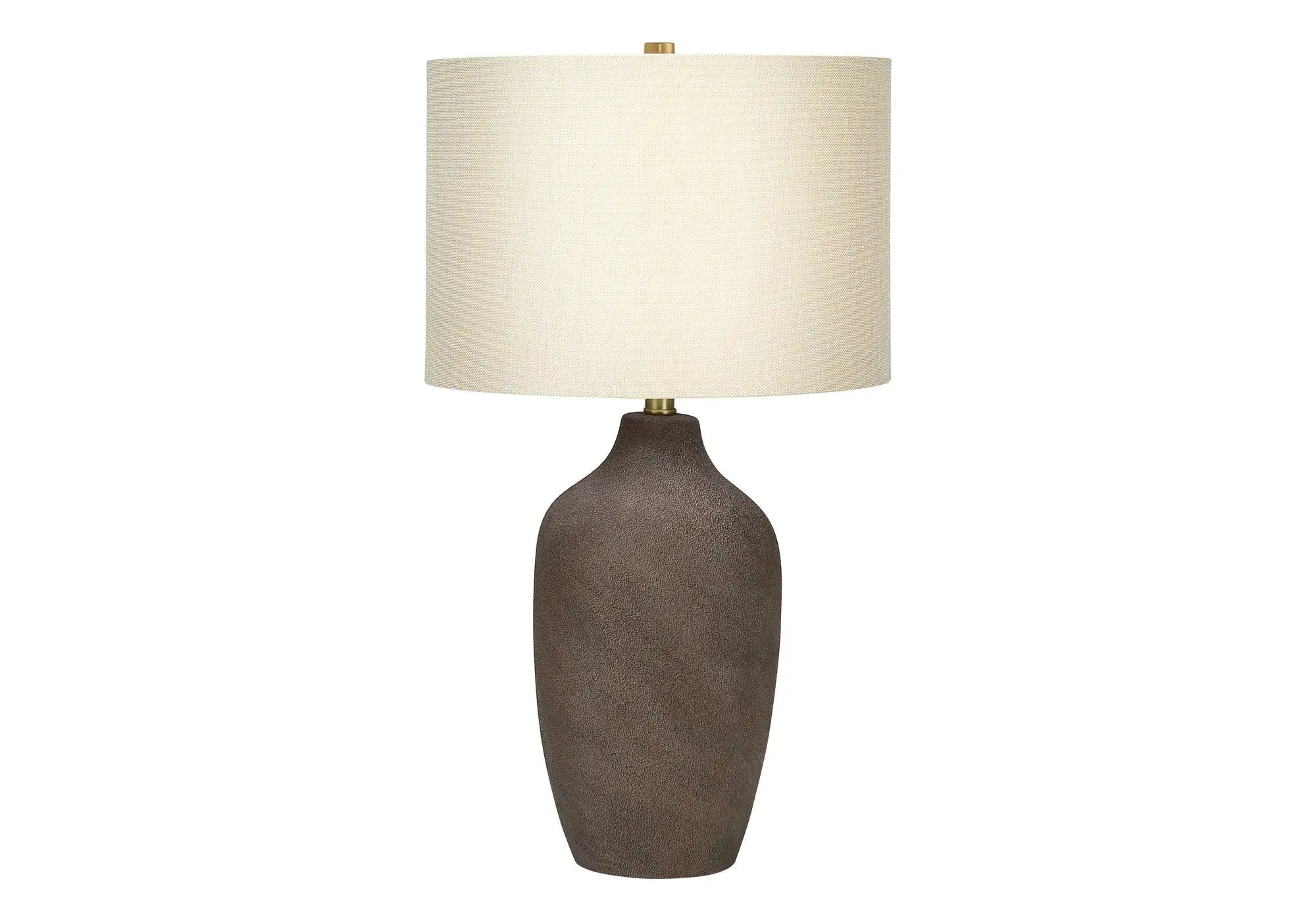27" Gray Ceramic Urn Table Lamp With Beige Drum Shade Homeroots Lighting