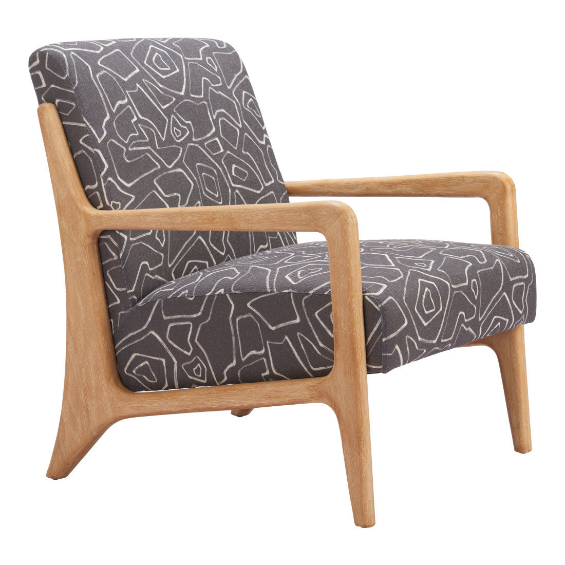 27" Gray and Natural Upholstered Arm Chair Homeroots Living Room