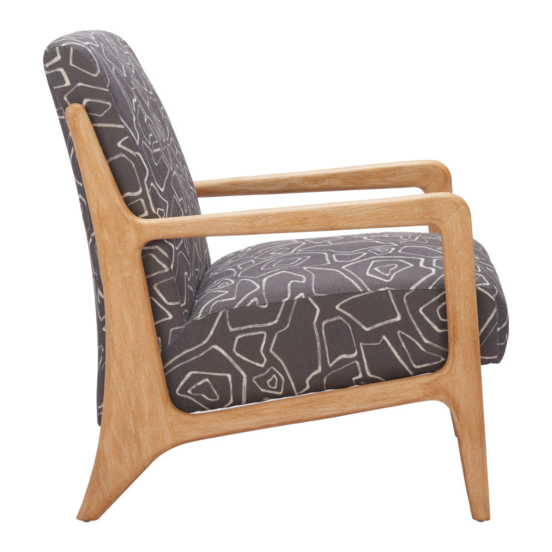 27" Gray and Natural Upholstered Arm Chair Homeroots Living Room