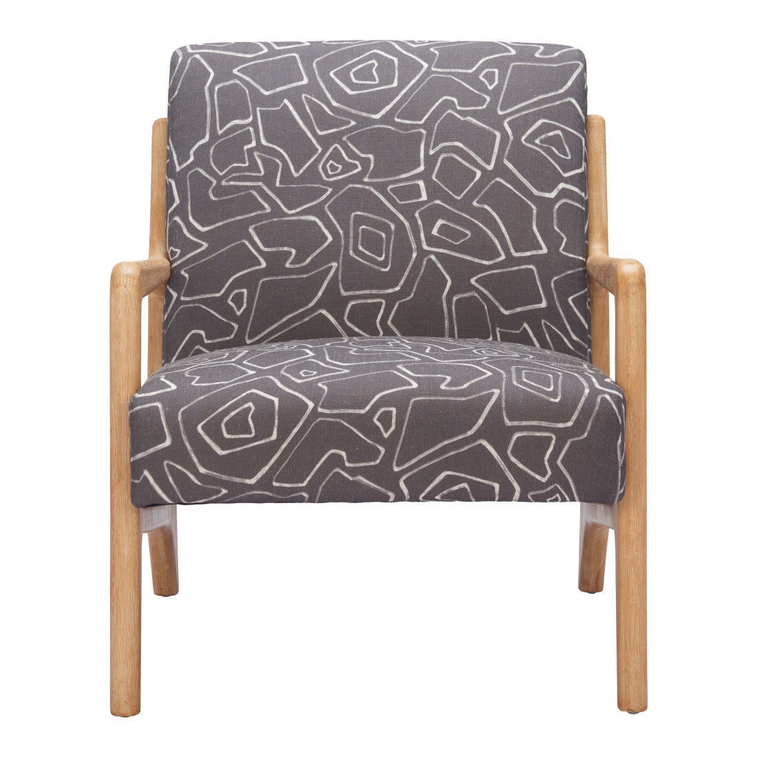 27" Gray and Natural Upholstered Arm Chair Homeroots Living Room