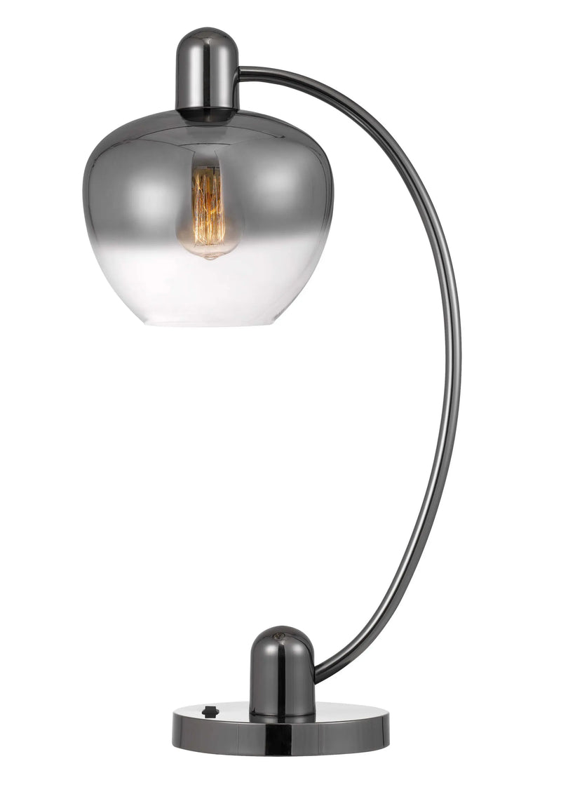 27" Gunmetal Metal Table Lamp With Silver Metallic Globe Shade Homeroots Lighting