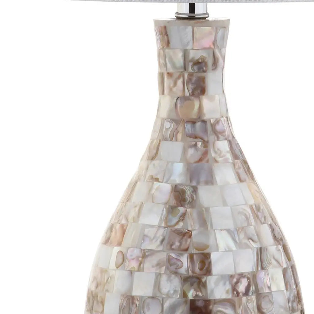 27" Ivory And Beige Novelty Table Lamp With Drum Shade Homeroots Lighting