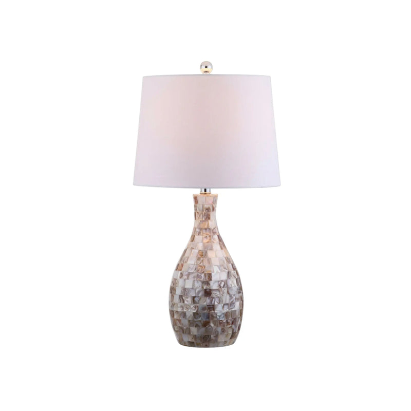 27" Ivory And Beige Novelty Table Lamp With Drum Shade Homeroots Lighting